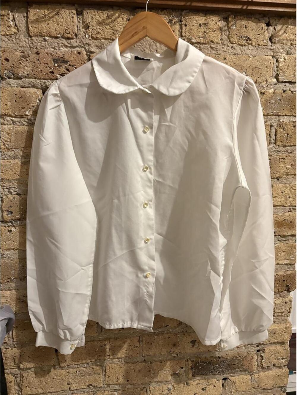 vintage katos white peter pan blouse, 1980s school girl